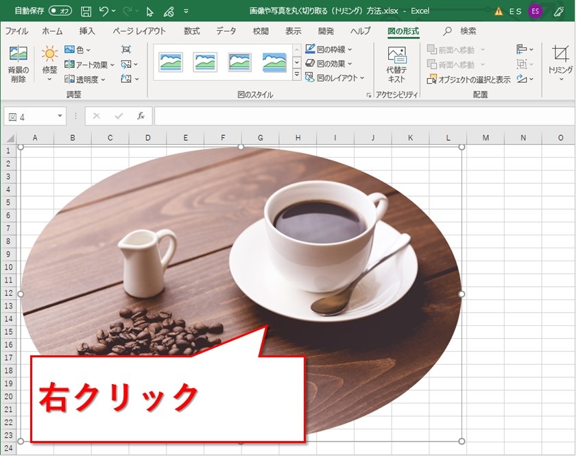 Excel エクセルで画像を丸く切り抜く方法 Website Note