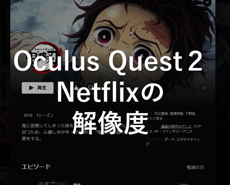 【Oculus Quest２】Netflixの画質はどれがいいのか